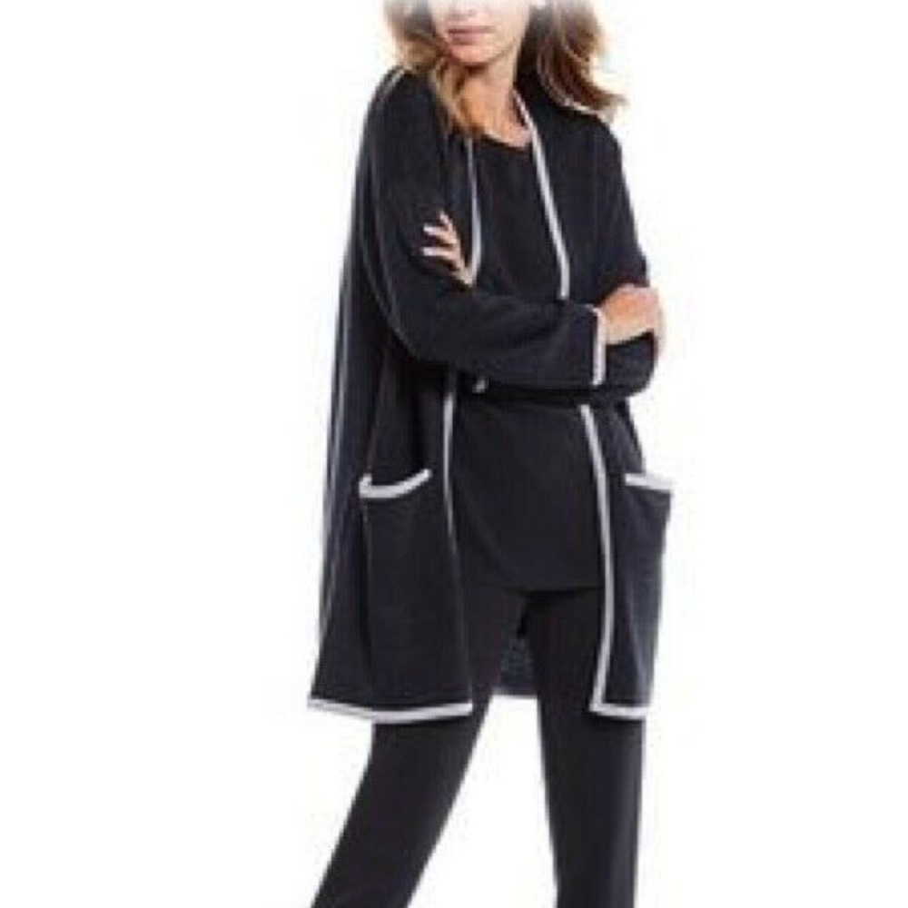NWT 368.00 EILEEN FISHER MERINO WOOL CARDIGAN CHARCOAL Jacket